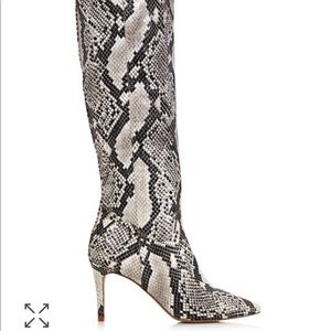 aqua snakeskin boots